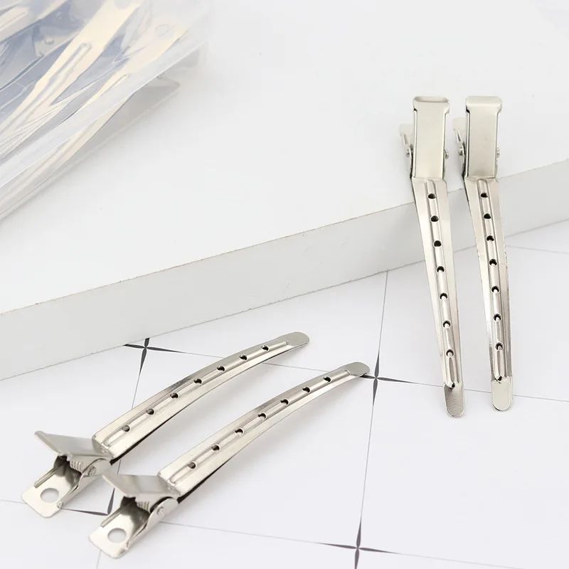 Factory sale duck hair clip women  accessories crystal crocodile clip double color transparent crocodile clip