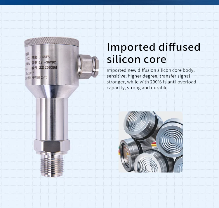 AOSHENG 4-20ma Gas Pressure Transmitter Explosion-proof Industrial Air Compressor Pressure Sensor