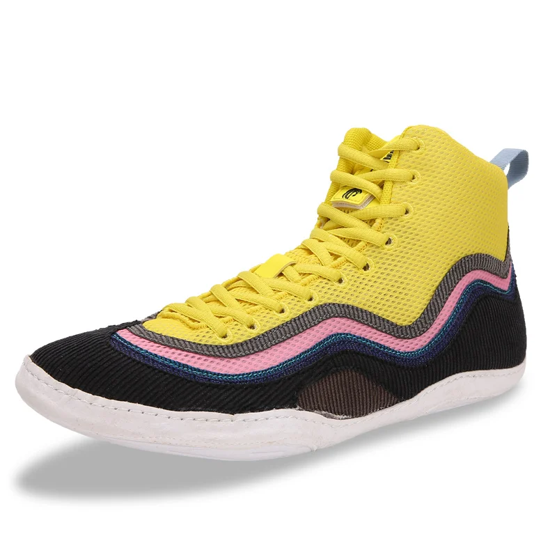 Mens Lightweight Wrestling Shoes Breathable Knitted Mesh Custom Boxing Sneakers Professional Weightlifting Shoes Men