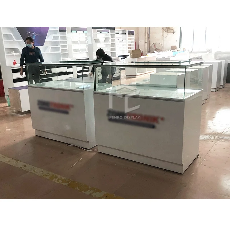 Wholesale Custom Dispensary Smoke Shop Showcase Counter Cabinets Led Retail Display Showcase Tobacco Smoke Shop Store Fixture