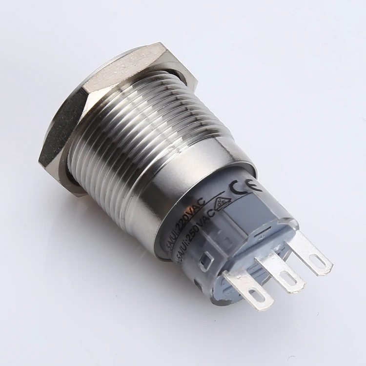 ONPOW 19mm metal push button switch key-lock switch (CE approved)