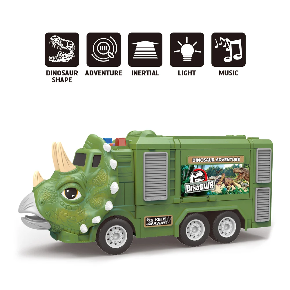 JinYing Window Box 360 Degree Dinosaur Great Toys Race Car Adventure Track Toy with Light and Music