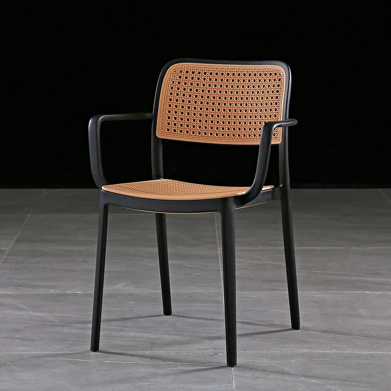 Nordic outdoor dining chair rattan plastic dining chair outdoor leisure dining chair