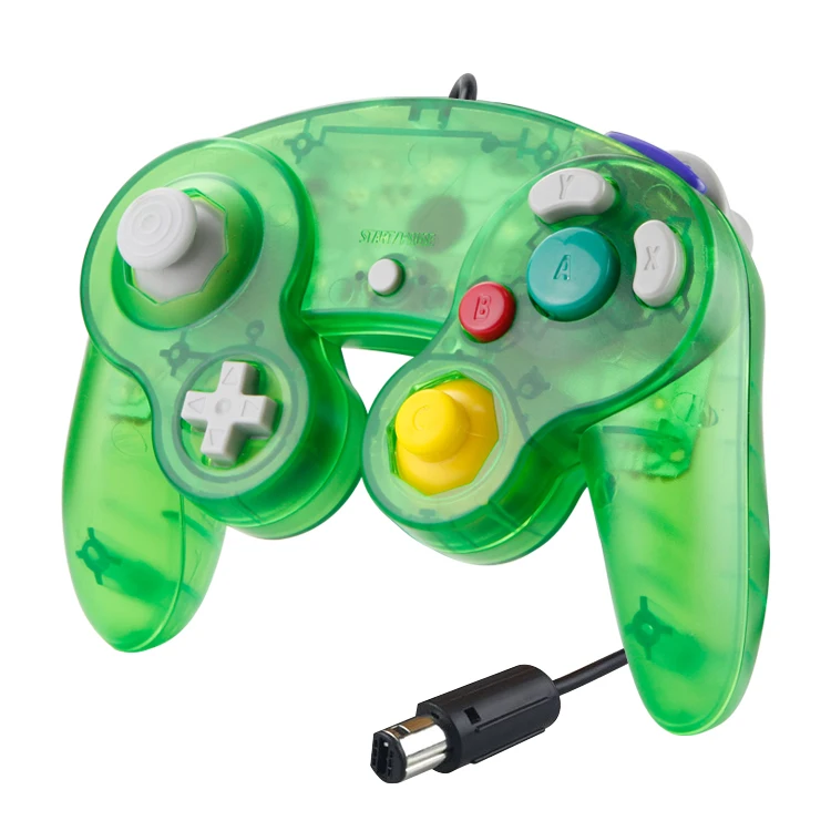 Transparent color Wired Gamepad Controller Joypad with Single Point For GameCube PC for N-G-C Joystick