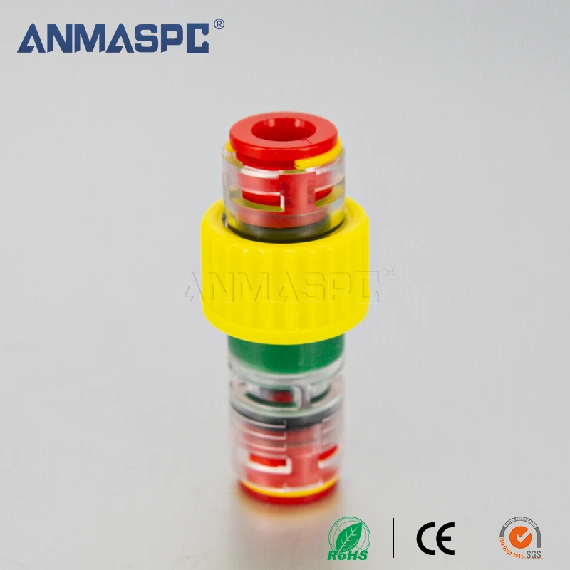 Push-fit Clear Duct Fittings Microduct Gas Block Gas-Water Block Micro Duct Connector 14/10mm micro duct gas blockconnector