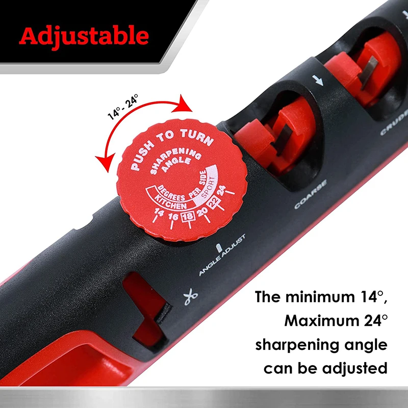 Hot Sale 4-slot 14-24 Degree Adjustable Angle Quick Grinding Scissors Knife Blades Butcher Diamond 4 Stages Knife Sharpener