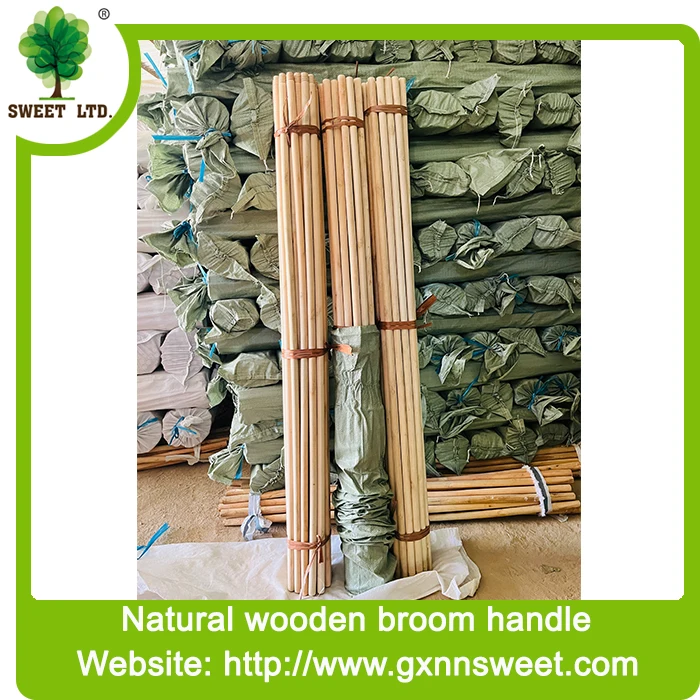 China Machine Making Plastic Sweeping Long Wooden Stick Broom Handle With Italian Threading for Squeegee