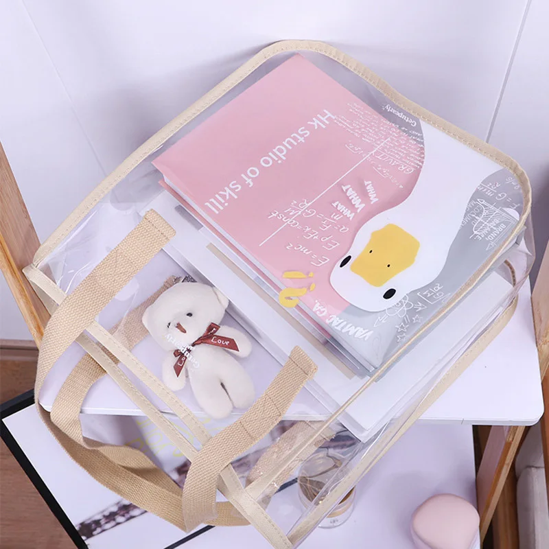 Tote Bag Waterproof Shopping Plastic Bags For Business Custom Pvc Handbag women shoulder bag