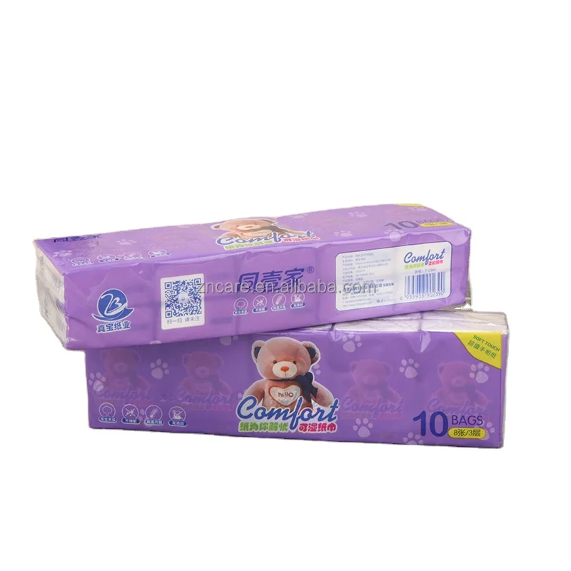 Wholesale Promotional Customized Wallet Pocket Tissue Pack Soft Paper Handkerchief Manufacturer Disposable Facial Tissue