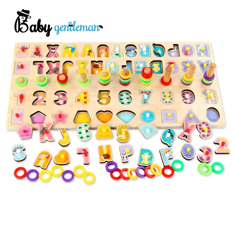 Новое поступление обучающая деревянная головоломка в форме алфавита для детей Z12188D