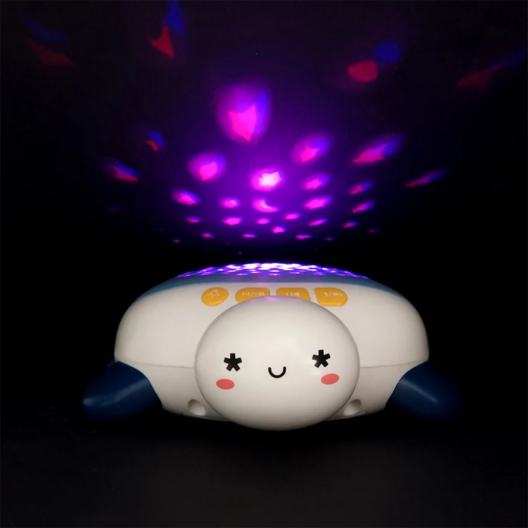 Led Night Light with Music Moon and Star Projector White Noise Machine Baby Turtle Starry Sky Projection Lamp