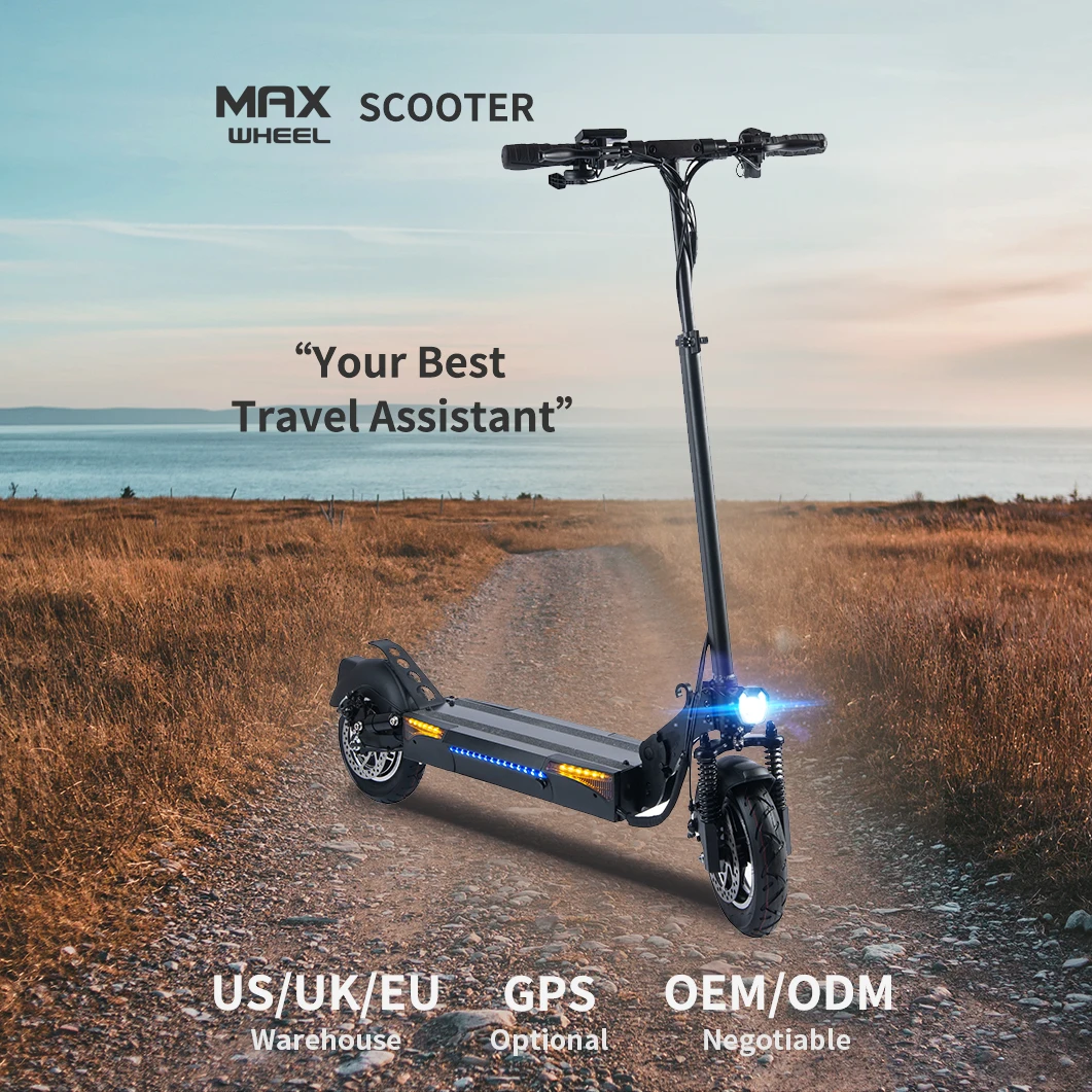 EU warehouse 600W/12.5AH electric scooter 10 inch fat tire 45KM  2 wheels for Adult