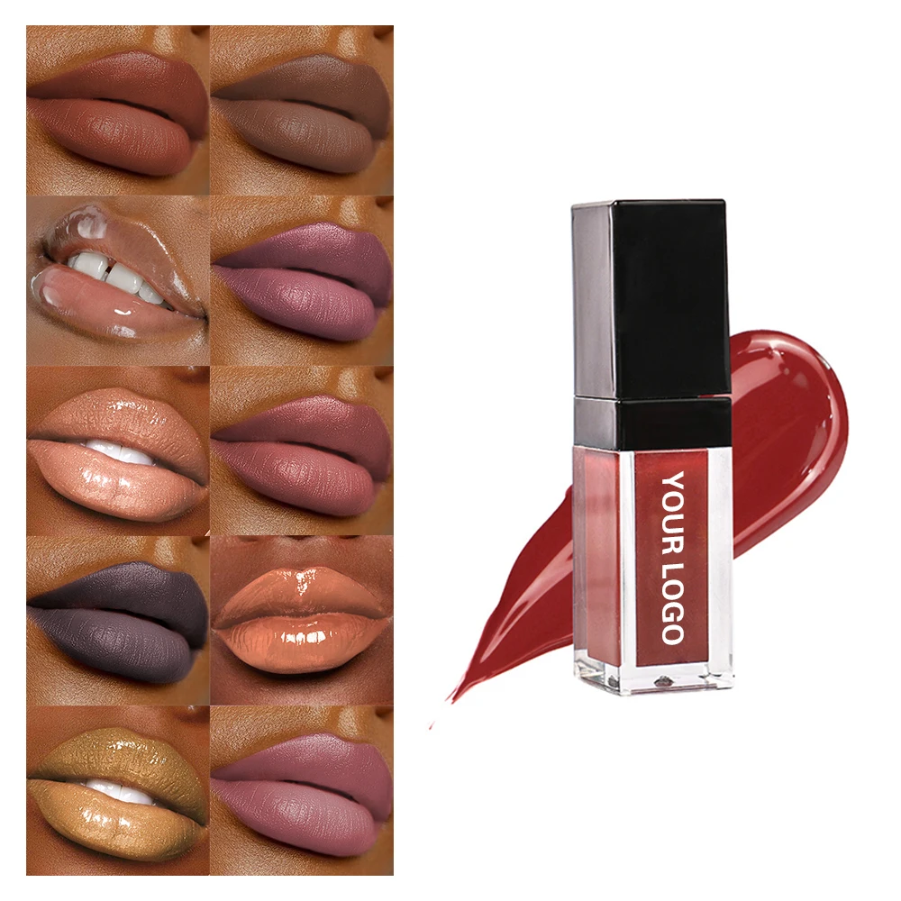 Wholesale High Quality Cosmetics Personalized Natural Low Moq Essence Non Sticky Cup Clear Glittery Shiny Lip Gloss Glitter