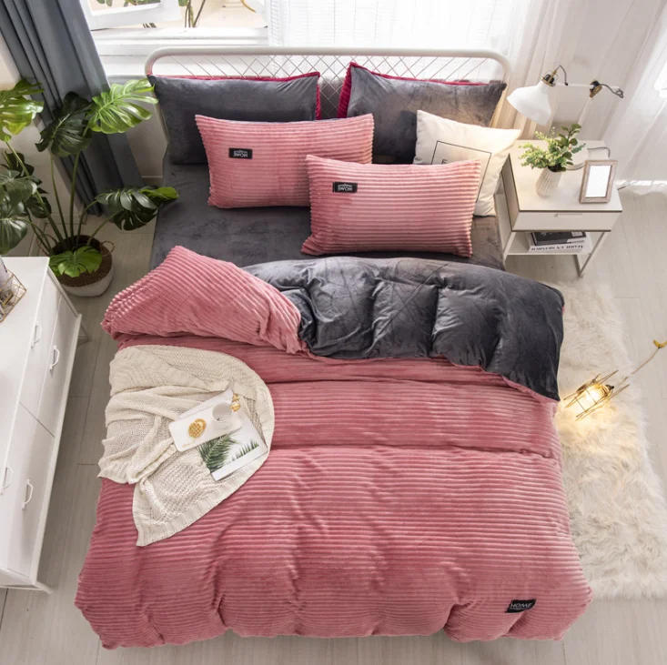 Comforter Sets 8 Pieces Queen Size Pink Furry Bed Comforter Set