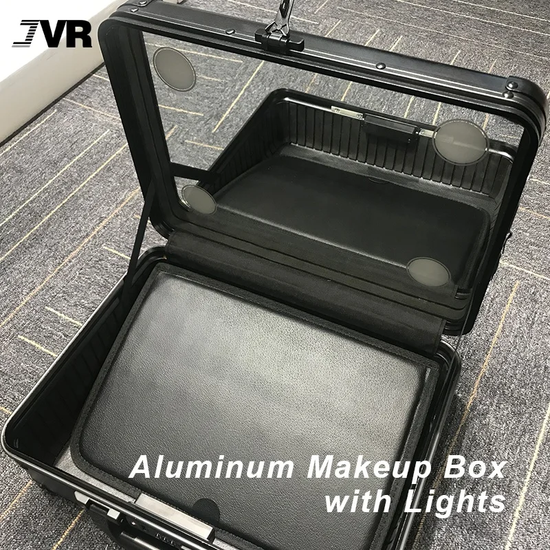 light-weight Aluminum beauty cosmetic makeup mirror carry case beauty make-up boxes custom logo