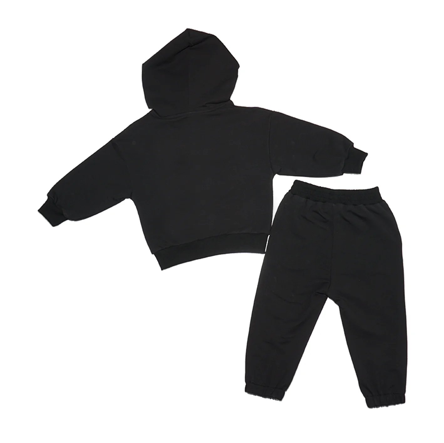 Wholesale Custom logo printing toddler baby boys solid color 100%cotton 2-Piece Set Hoodie + Jogger Pants Set Kid Clothing Set