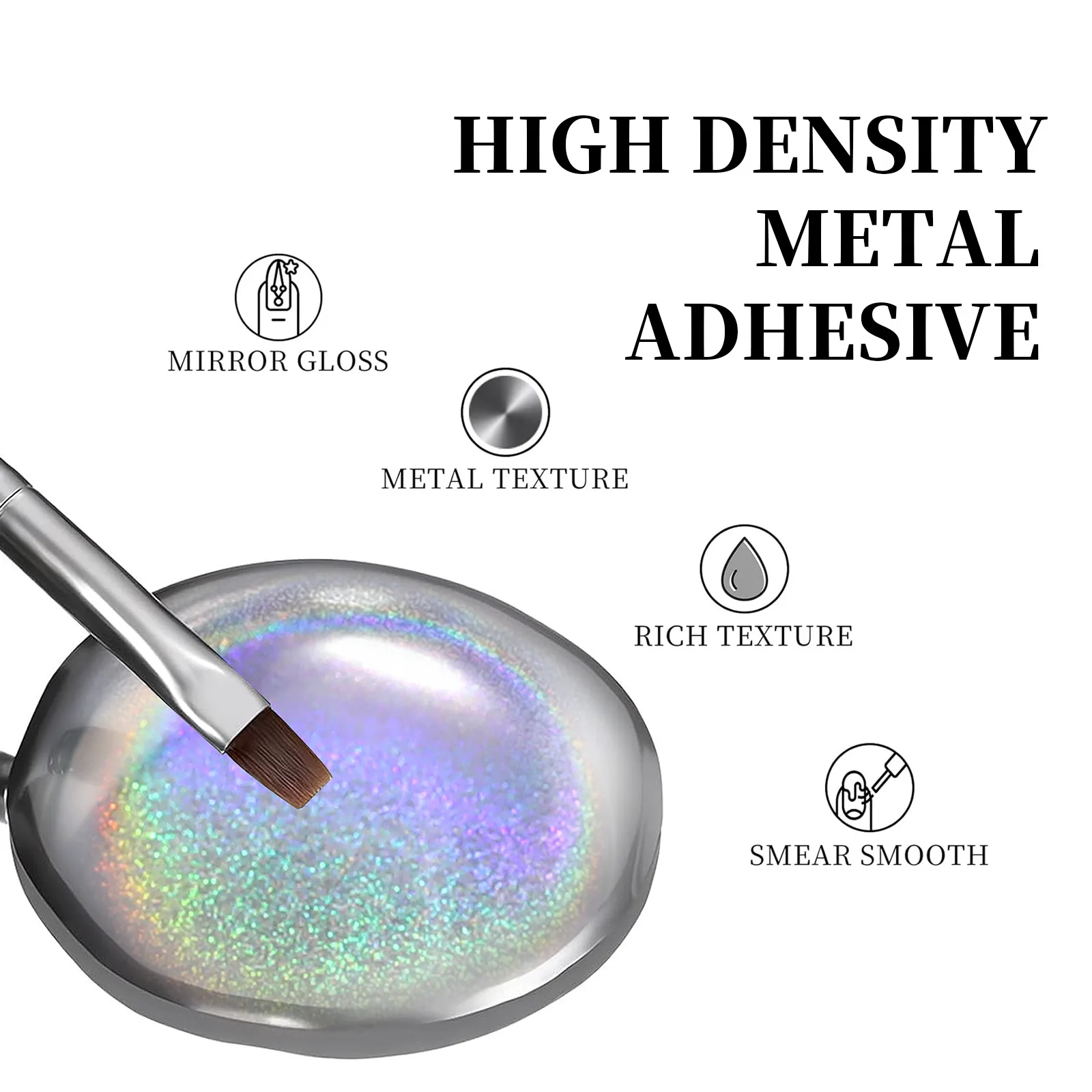 2024 Latest Nail Gel Polish Beauty Metallic Silver Nail Art Gel Mirror Chrome 3D Universal Holographic Laser Gel Polish