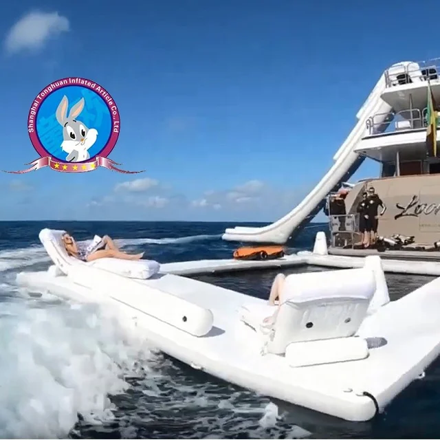 Portable Inflatable Floating Ocean Sea Swimming Pool / Protective Anti Jellyfish Pool With Netting Enclosure For Yacht