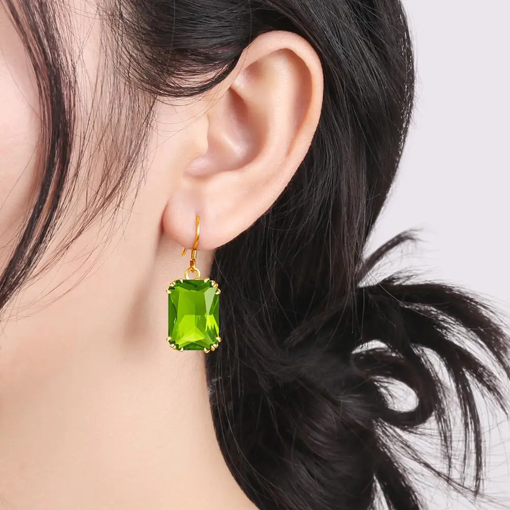 Victorian Peridot Ring Earrings Pendant Boho Wedding Fine Jewellery 925 sterling silver Gemstone Women Gold Plated Jewelry sets