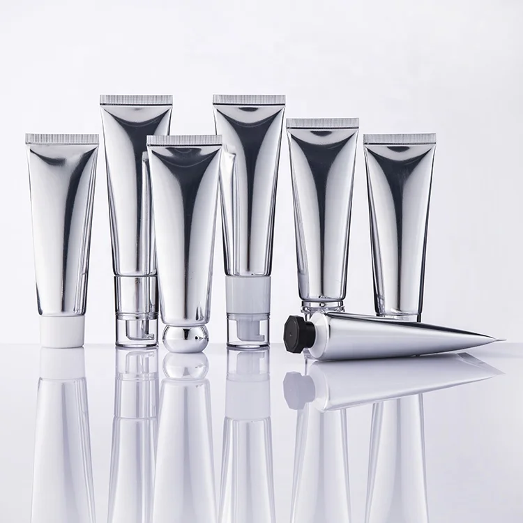 Luxury 50ml Fancy Stock Silver Skincare Cosmetic emballage de tube