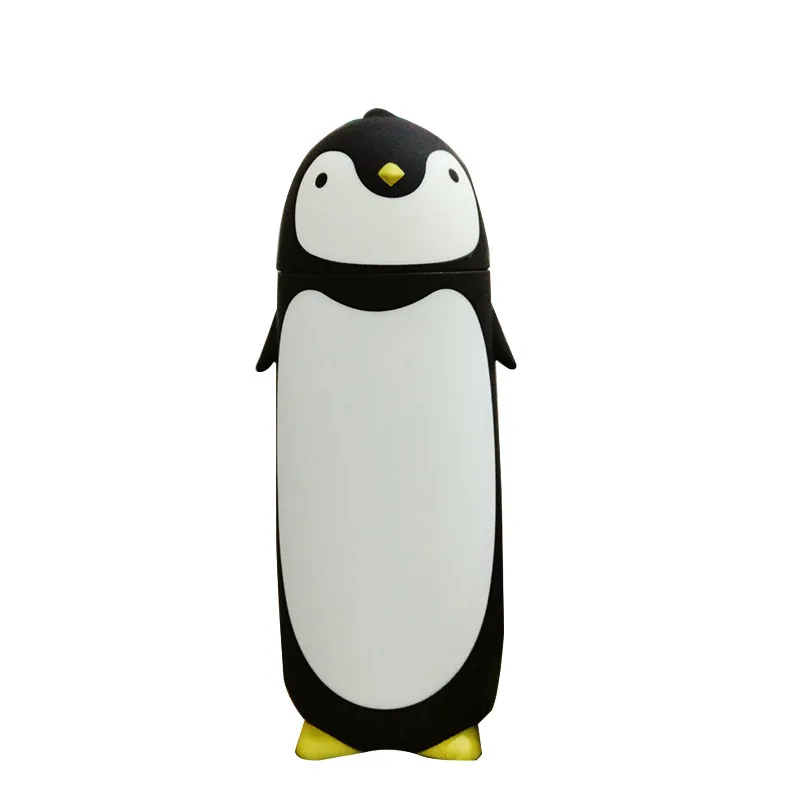 Double Glass Bottle Cold Drink Cup Students Penguin Water Kettle Cute Tumbler With Lid Pretty Children Gifts