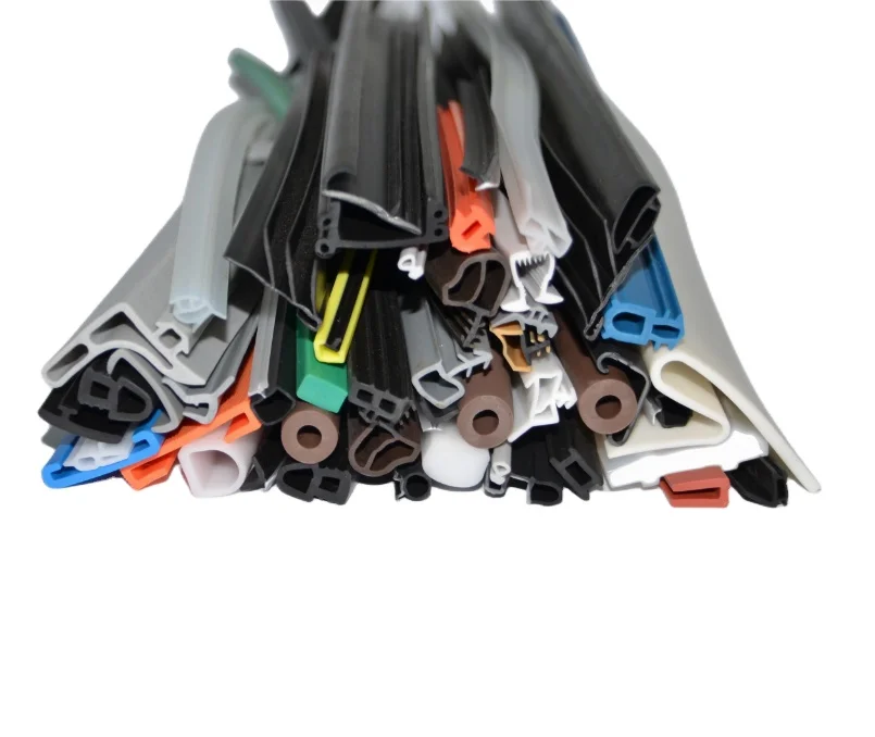 Custom shape extruded silicone PVC TPE TPV EPDM rubber strip seals extrusion rubber seal