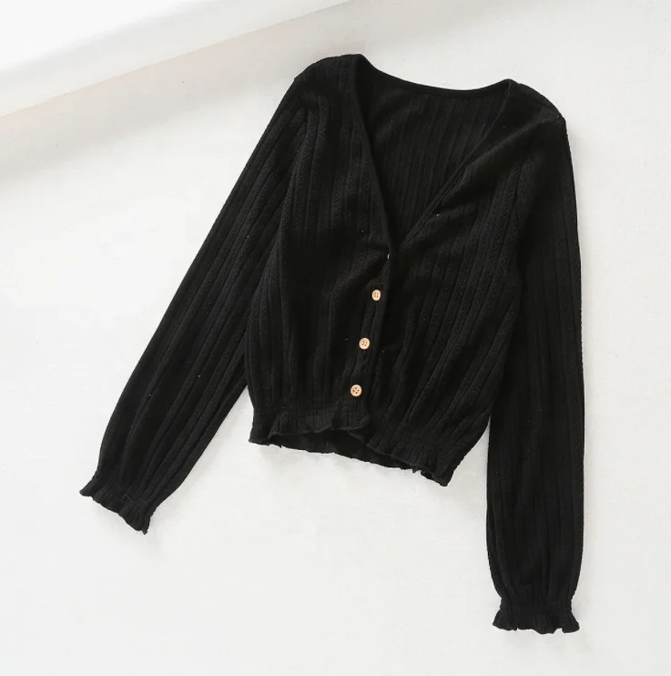 Runwaylover Y628 Falbala 2019 Women Elegant Long Sleeve Knitted Cardigan