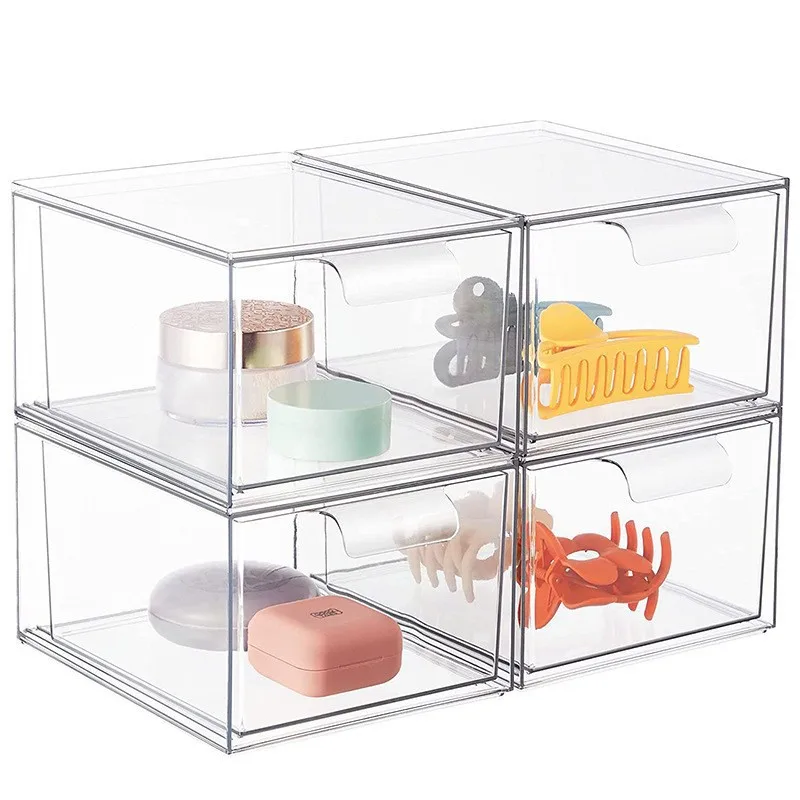 Acrylic Multi-Functional Makeup Table with Drawer Stackable Storage Box Practical for Organizing & Storing Your Makeup Items