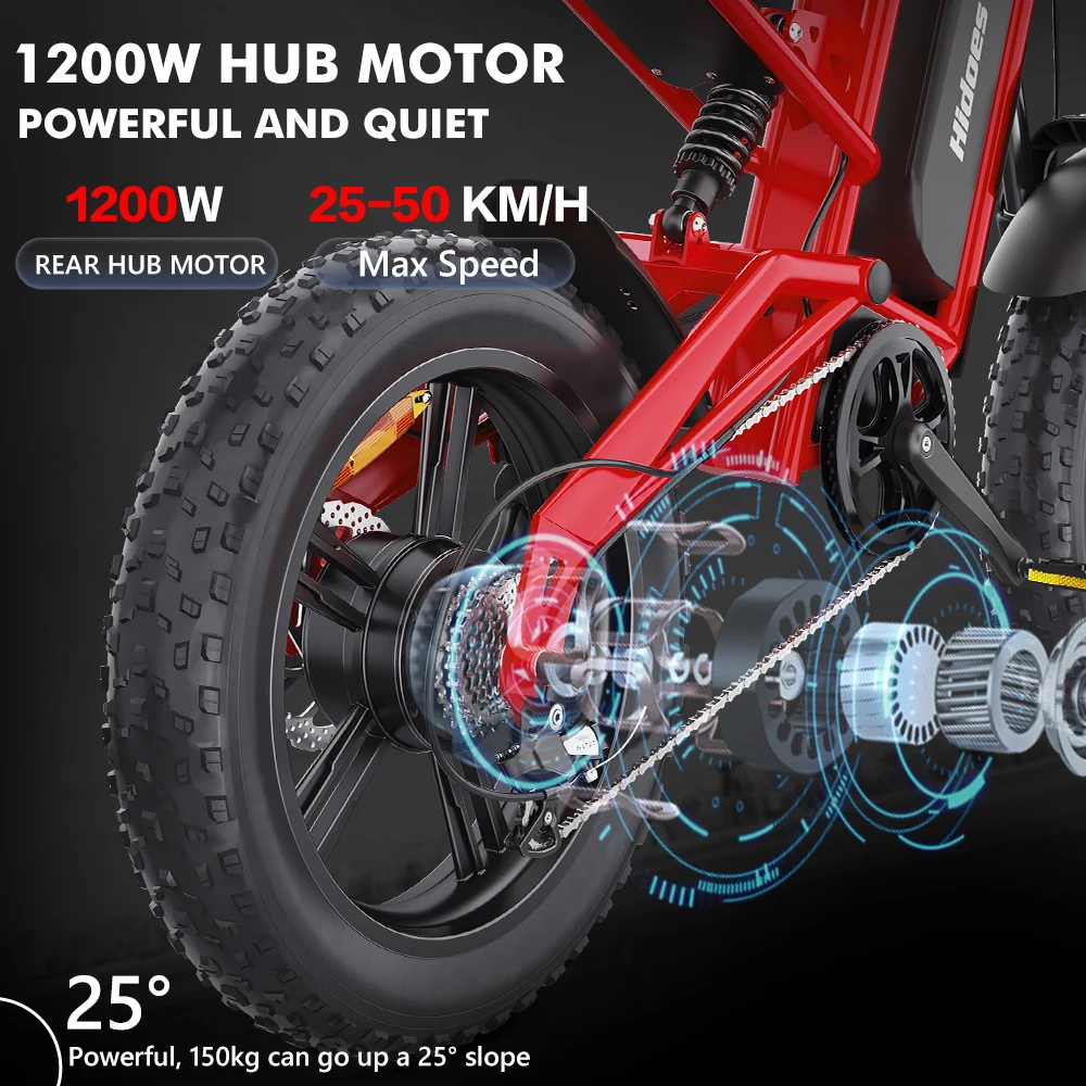 Прямая поставка Hidoes B6 48 В 1200 Вт E-Bike EU US UK склад горячая распродажа 20 колесный горный велосипед толстый стальной литиевый аккумулятор