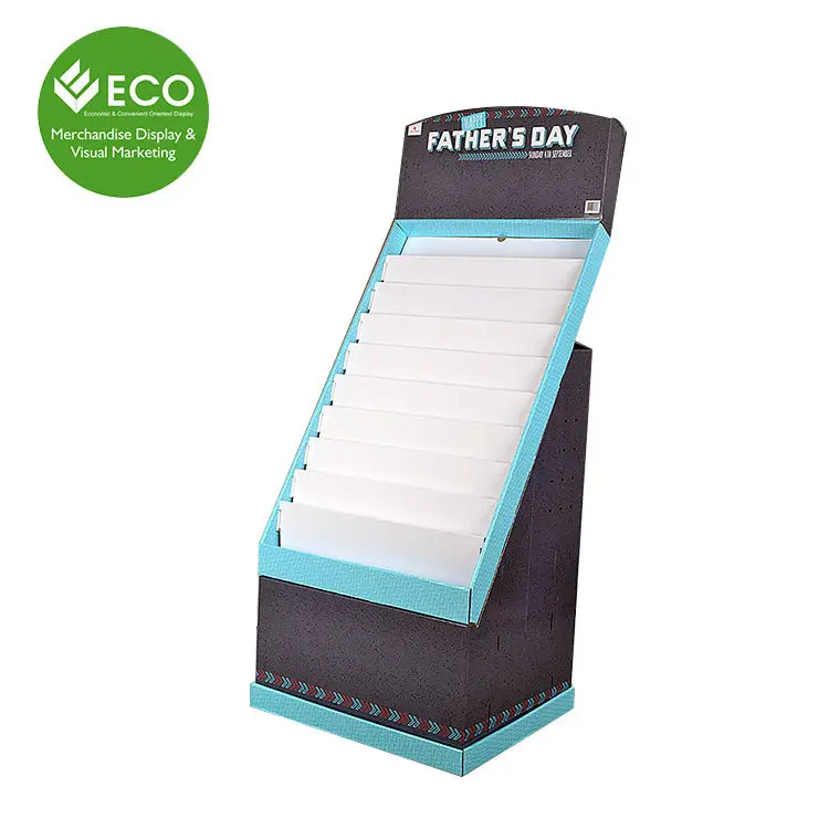 Hot Selling Cardboard Counter Greeting Card Display Rack Tabletop Gift Postcard Display Stand
