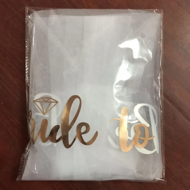 Bride to Be Veil Gold Writings Engagement Decoration Accessories Gift Bachelorette Party Bridal Shower