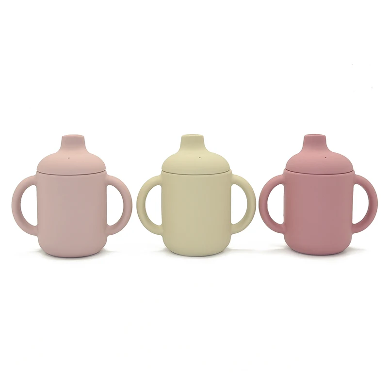 Free Sample Silicone Sipping Water Sippy Baby Cups Safe Bpa Free Silicone Baby Training Cups With Straw