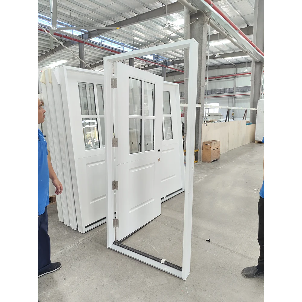 American Hot Selling Modern Design 4 Lite Top 2 Panel Smooth Finished Dutch Door Exterior Doors for Houses