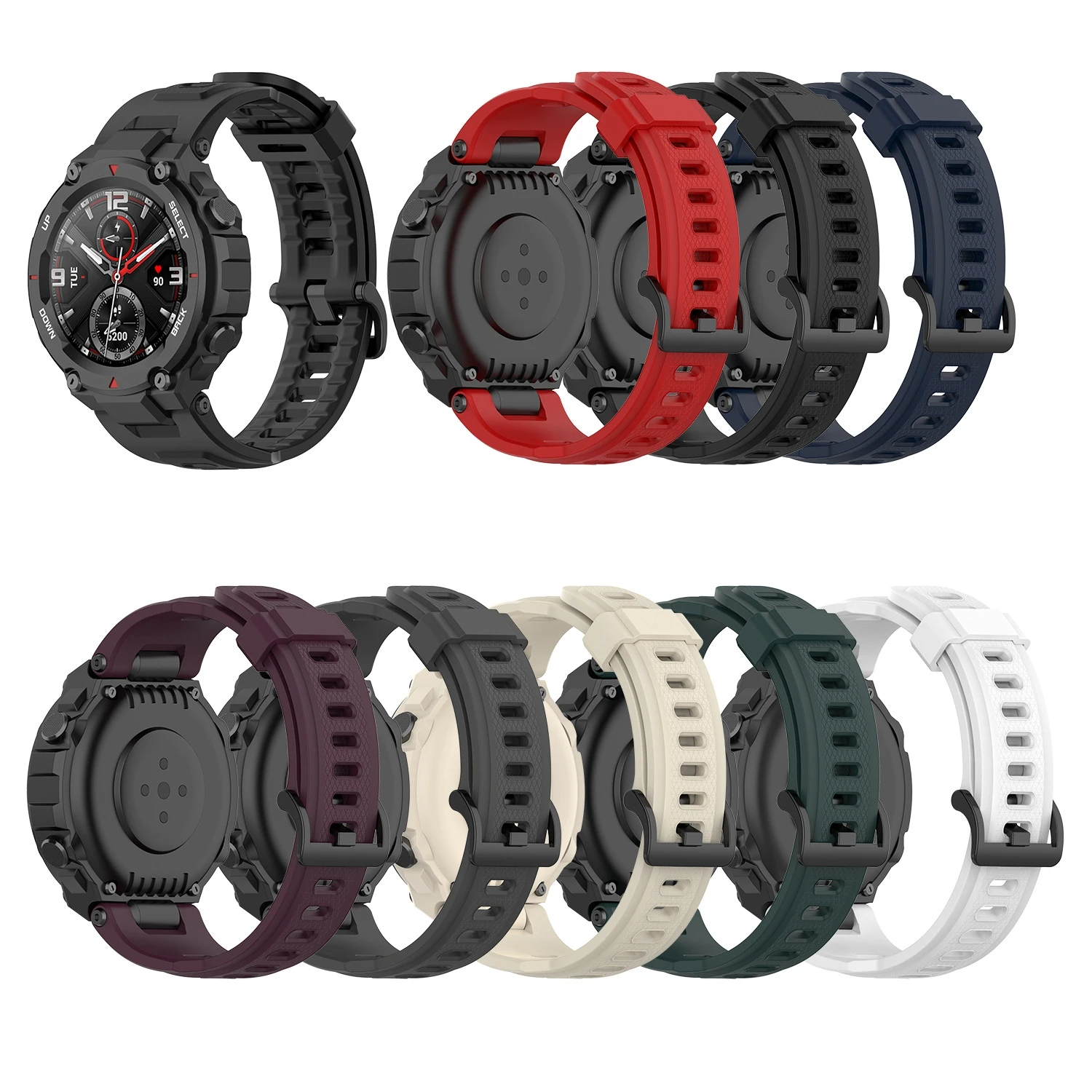 Sport Silicone Strap For Xiaomi Huami Amazfit T-Rex Pro Smart Watch Band for Amazfit T-Rex A1918 Model