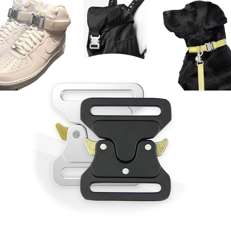 38mm metal quick release buckle for pet 1.5inch tactical dog collar and leash set metal buckle pet supplies quick release buckle