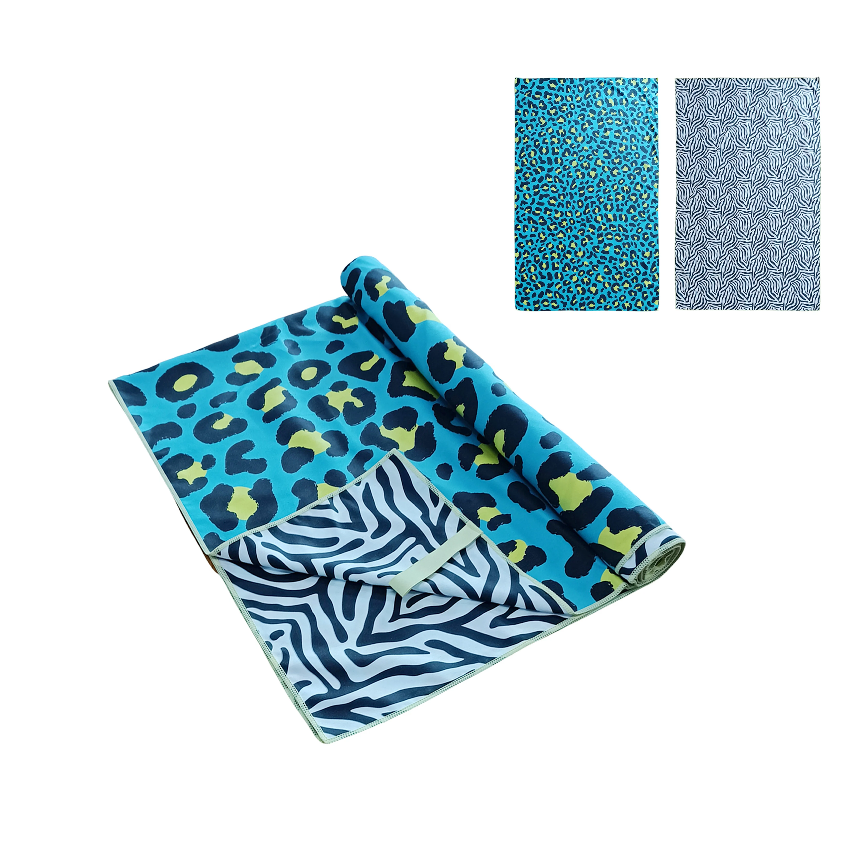 Eco friendly NO MOQ free sample custom size with microfiber bag sublimation for summer swim beach microfiber towel