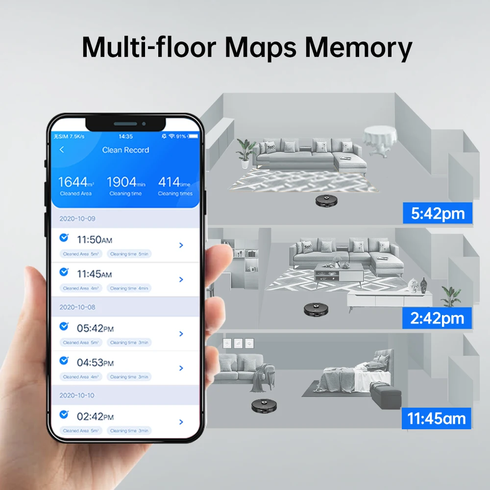  Proscenic M8 Pro Self-пустой Роботизированный вакуум с мусорной корзины очиститель IQ навигации дома отображения Wi-Fi подключен работает Amazon