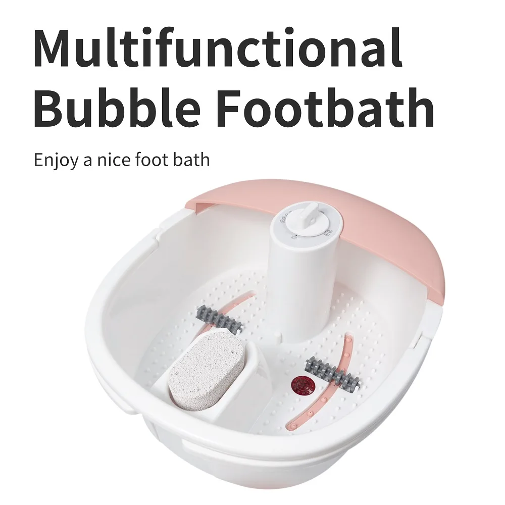 Cheap Price Multifunction Portable Pedicure Basin Heated Foldable Infrared Shiatsu Air Bubble Foot Bath Massager for Spa