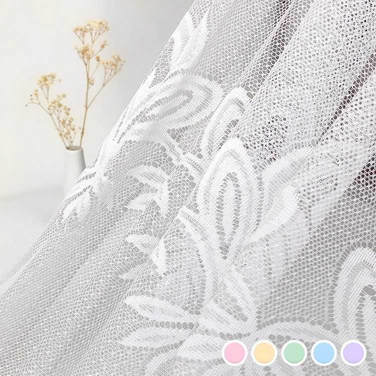 Coloured cheap custom Voile Living Room flower printed 100% polyester printed sheer fabric