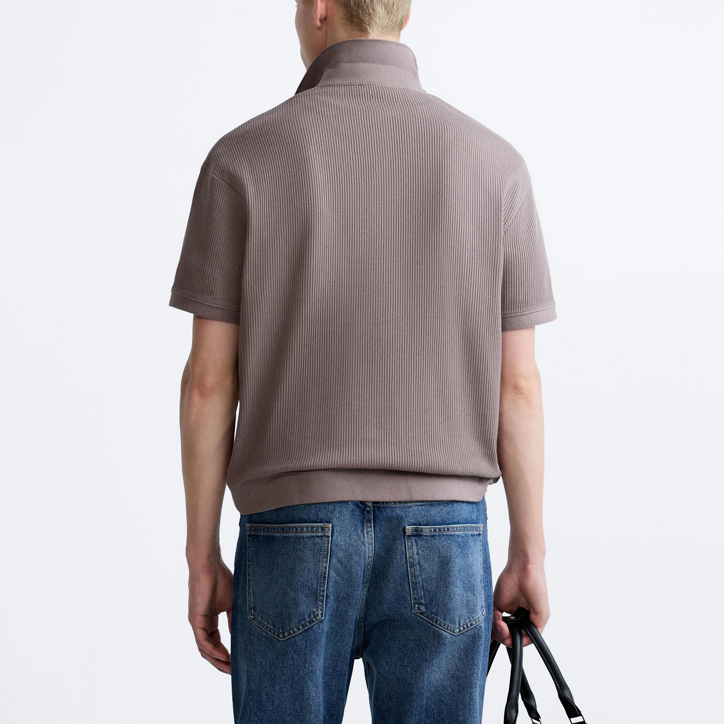 AiNear wholesale custom logo design oem & odm vintage short sleeve polo collar 260gsm male organic cotton shirt and t-shirt