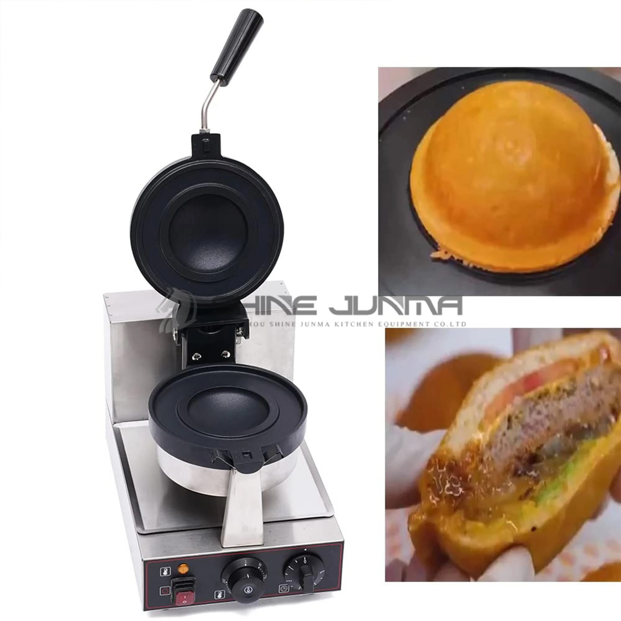220V UFO Hamburger Ice Cream Panini Press Waffle Maker Automatic Waffle Machine Belgian Commercial Burger Waffle Maker