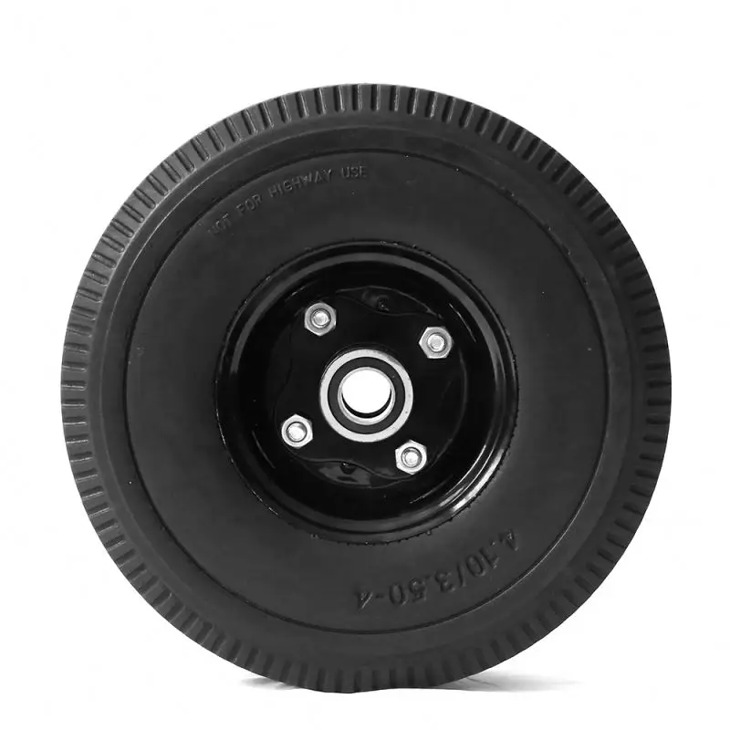 10 inch 3.50-4 polyurethane foam tire 6 inch pu soldi wagon cart toy wheels with low price