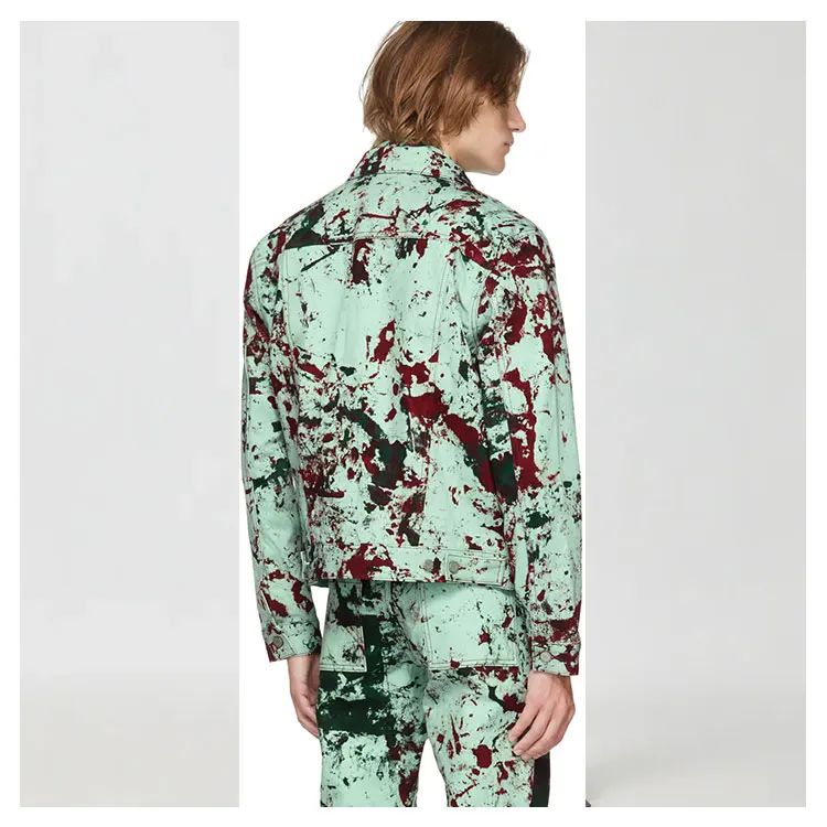 Plus Size Cotton Suit Set Outfit for Men Casual 100% Cotton Jean Jacket Set