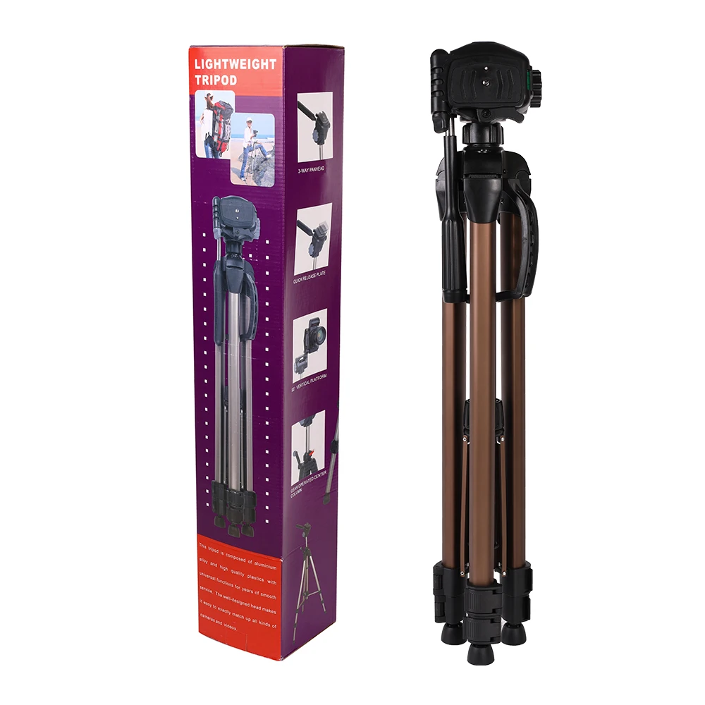 SLAMOE WF-3770 Professional camera tripod with non-slip mat aluminium alloy material travel tripod for camera phone stand