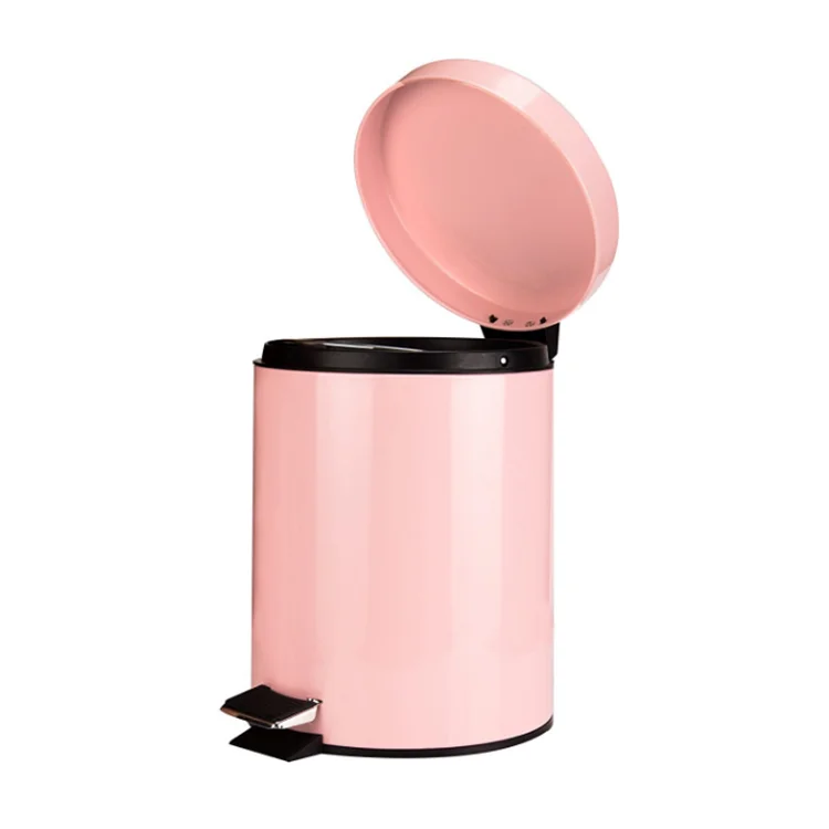 5l steel trash bin dust bin garbage step bin compressed trash can for bathroom
