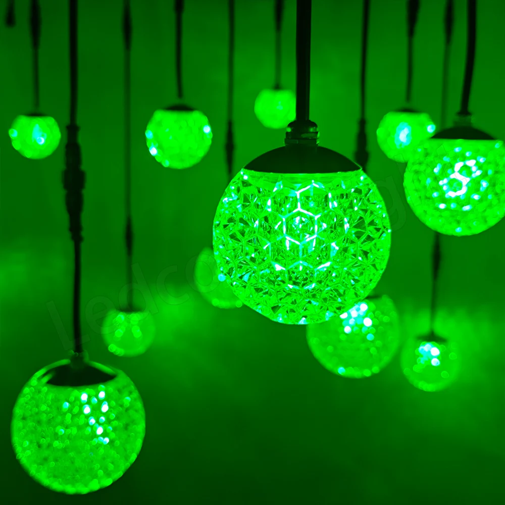 DMX RGB Christmas Crystal Ball Holiday Decorative RGB Pixel Light Warm White LED Crystal Ball Fairy Lights