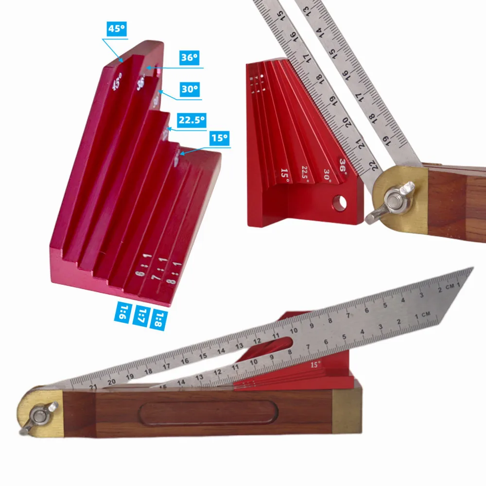 Bevel Block Gauge Aluminum Alloy Measuring Block Angle Finder for Protractor Woodworking and Diy Tools Other Hand Tools