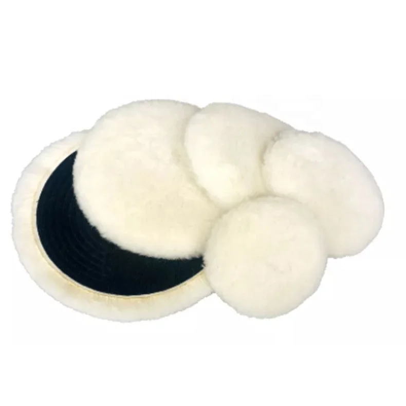2/3/4/5/6/7inch Wool Polishing Pads Buffing Pads with Hook & Loop Drill Adapter For Car Polisher Polishing and Buffing