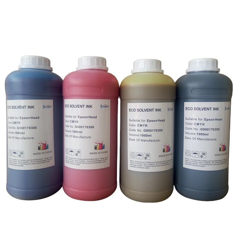 Yinghe Eco Solvent Ink CMYK for XP600 DX5 i3200 Printer Heads High Quality Eco Solvent Ink In Yinghe Global Overseas Warehouse