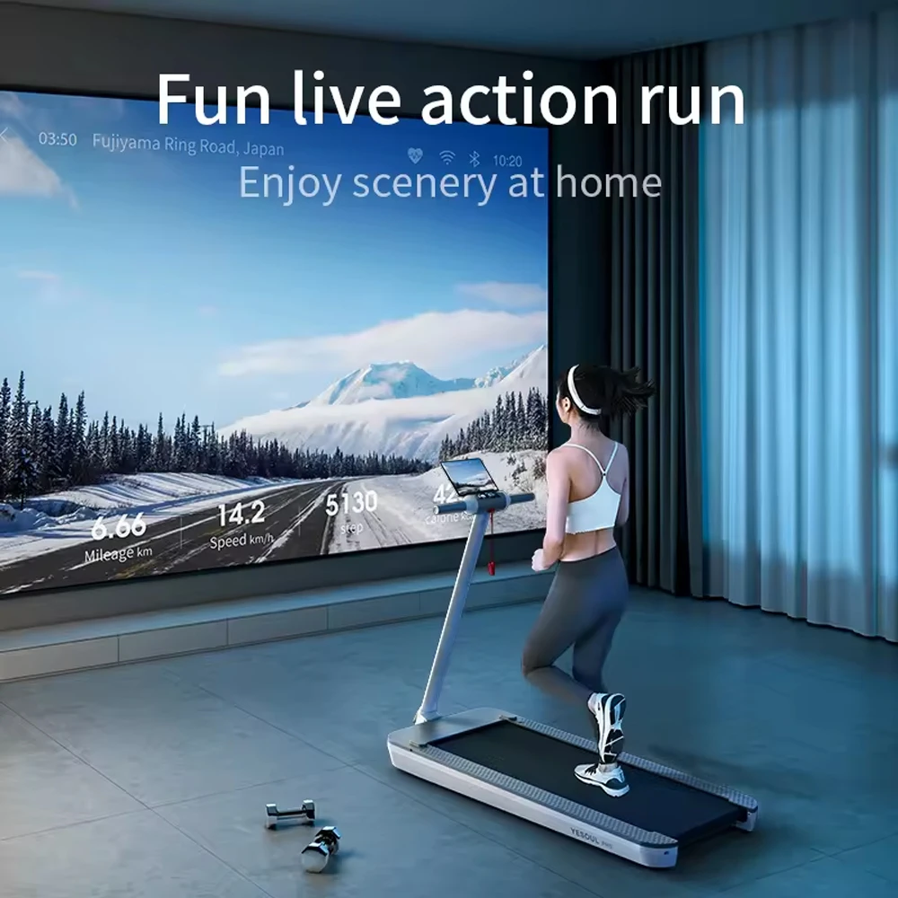 2 in 1 folding professional underdesk gym fitness running equipment portable mini electric walking foldable treadmill for home